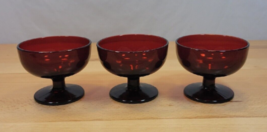 3 Vintage Royal Ruby By Anchor Hocking 3 inch Tall Footed Sherbet Red Glass - $14.99