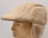 D &amp; Y, NY Tan Faux Suede Winter Newsboy Cap Ear Flaps Soft - $18.01