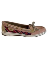 Sperry TopSider Pink Blue Plaid Tartan Angelfish Slip On Boat Shoes Size... - $45.46 CAD
