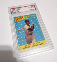 Vintage 1958 Topps All-Star Ernie Banks Chicago Cubs Ho Fer Psa 6 Ex-Mt - £79.13 GBP