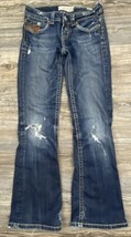 MEK Denim &quot;Boulder&quot; Blue Jeans Women&#39;s 26/34 (Actual 28/29) Ripped Boot-Cut - £14.01 GBP