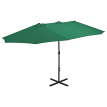 Outdoor Parasol with Aluminum Pole 181.1&quot;x106.3&quot; Green - £153.50 GBP