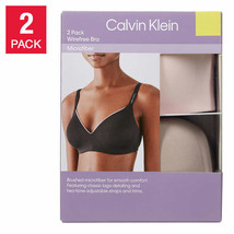 Calvin Klein 2-Pack Size Small, Wirefree Bra Microfiber, Pink (1) Gray(1) - £14.34 GBP