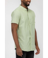Men&#39;s Size Large Green Short Sleeve Button Down Shirt - $22.00