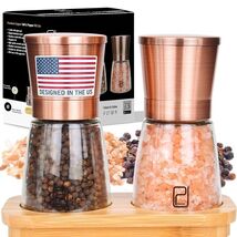 Premium Salt and Pepper Grinder Set w/Bamboo Holder - 6 Copper-1set, Cop... - €10,15 EUR