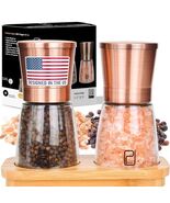 Premium Salt and Pepper Grinder Set w/Bamboo Holder - 6 Copper-1set, Cop... - €10,12 EUR