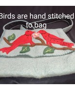 Handcrafted handbag with red birds - £27.63 GBP