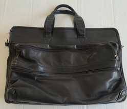 Men&#39;s Vintage Lodis Onyx Black Leather Briefcase - Fair condition - £22.21 GBP