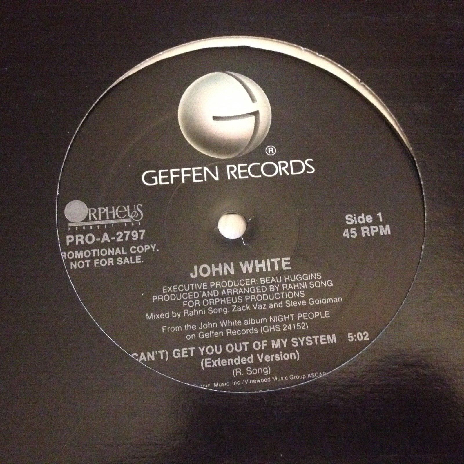 John White Can&#39;t Get You Out Of My System USED 12&quot; Single Record - $0.98
