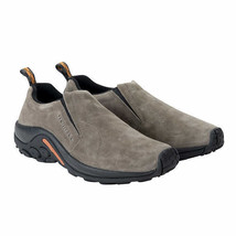 Merrell Men&#39;s Jungle Moc Shoe EVA Footbed Slip On Suede leather Gray Black Color - £51.79 GBP