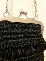 Bijoux Terner Small Black Weave Evening Formal Handbag Purse w Chain Strap - £15.44 GBP
