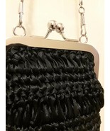 Bijoux Terner Small Black Weave Evening Formal Handbag Purse w Chain Strap - £15.39 GBP