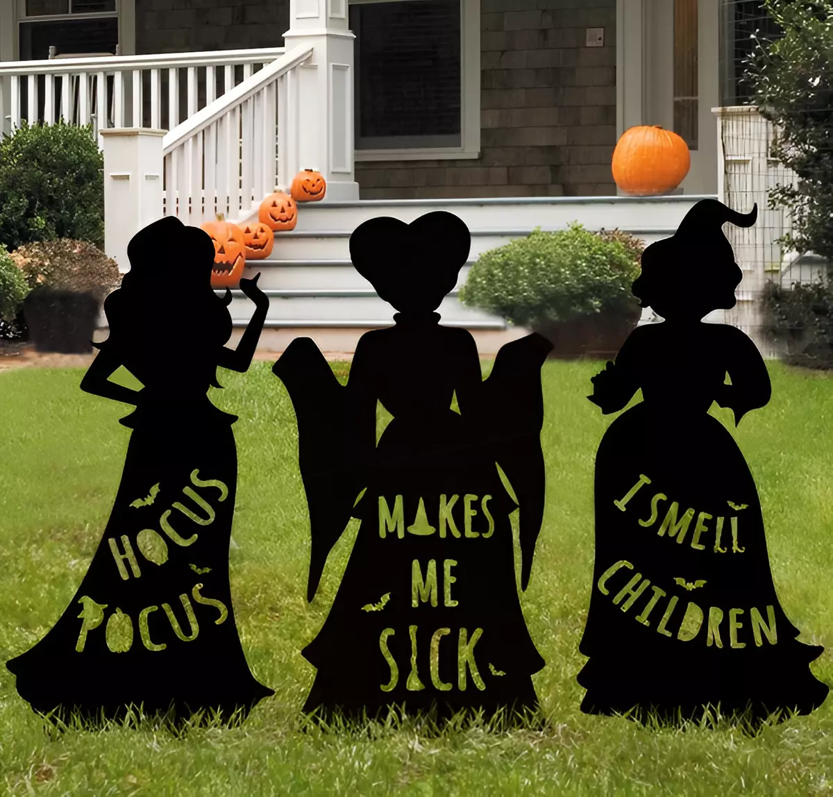 3 Large Black Hocus Pocus Witches - Halloween Yard Signs with Stakes, Ou... - $742.28 MXN