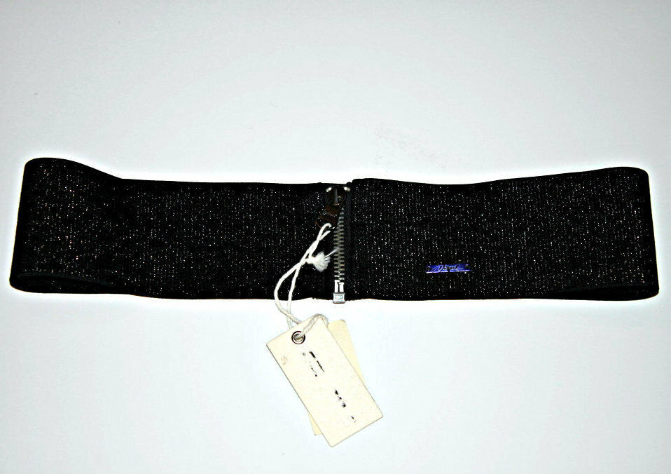 DIESEL Girl's BLACK Glitter Zip Elasticized BELT Blelesty  ( Size 11 ) - $64.32