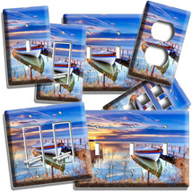 Wooden Boat On The Lake At Twilight Light Switch Outlet Cover Wall Plates Decor - £9.73 GBP+