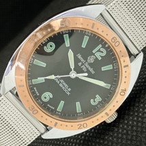 Old Henri Sandoz &amp; Fils Winding Swiss Mens Wrist Black] Watch 010-a415025 - £17.98 GBP