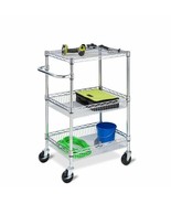 Rolling Utility Cart 3-Tier Heavy Duty Metal Trolley Shelf Storage Organizer - $112.85