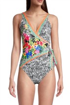 Johnny Was zebra print wrap style swimsuit in Multi - £88.95 GBP