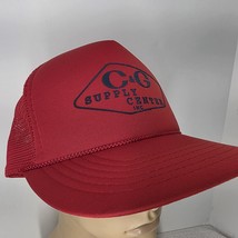 Vintage 80’s Mesh Back Red Trucker Cap Made In USA C&amp;G Supply Center Farm - $14.77 CAD