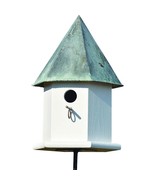 White Octagonal Bird House with Verdigris Copper Roof - Made in USA - $4,575.92 MXN