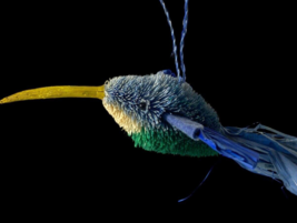 Kurt Adler Hummingbird Christmas Ornament NEW Bird Blue Green Straw Textured - $46.53