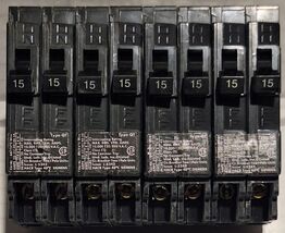 Lot Of 4 Siemens Circuit Breaker 15 Amp 1-Pole Double Breaker Q1515 rv Q... - $36.00