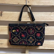 EGO Embroidered Colorful Floral Pattern Purse Satchel KG - $24.75