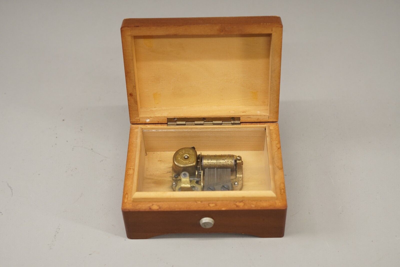 Antique Reuge 18 Note Music Box Brahm's Lullaby Switzerland Wood Box - £50.60 GBP