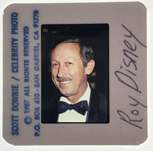Vintage 1987 Roy Disney Celebrity Color Photo Transparency Slide Black Tie - $9.49