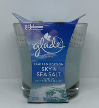 Glade 3.4 Oz Limited Edition Sky &amp; Sea Salt Scented Glass Candle - £13.40 GBP