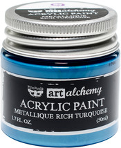 Finnabair Art Alchemy Acrylic Paint 1.7 Fluid Ounces-Metallique Rich Turquoise - £11.98 GBP