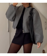 ZARA BNWT 2025. GREY SOFT BOMBER JACKET COAT. 3046/274-264 - $1,270.98 MXN