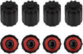 8 Pack Plastic Tire Valve Stem Caps for Tesla OEM Valves with Rubber Black - $126.11 MXN