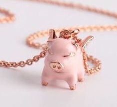 NEW KATE SPADE Pink Multi Imagination Flying Pig Pendant Necklace w/KS Dust Bag  - £31.62 GBP