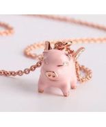NEW KATE SPADE Pink Multi Imagination Flying Pig Pendant Necklace w/KS D... - £31.78 GBP
