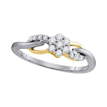 10k White Gold Womens Round Diamond Flower Cluster Infinity Ring 1/4 Cttw - £397.76 GBP