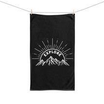 EXPLORE Hand Towel - Mountain Sunset Print | Soft and Absorbent Bathroom Decor | - $18.54