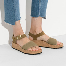 $140 Birkenstock 40 Womens Sandals Khaki &amp; Suede P API Llio &#39;glenda&#39; Size 9 - £49.98 GBP