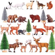 23 Pieces Forest Animals Figures Woodland Animals Figurines Woodland Creatures R - £38.87 GBP