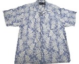 Op Ocean Pacific Mens Blue Hawaiian Short Sleeve Button Up Shirt Medium - $18.80