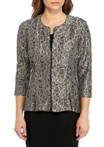 New Alex Evenings Black Silver Lace Floral Jacket Size M $139 - £64.81 GBP