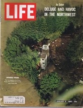 ORIGINAL Vintage Life Magazine January 8 1965 Deluge in the Northwest - £15.56 GBP