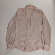 Candies RN#73277 Women's Peach & Black Roll Tab Sleeve Full Button Shirt Size XS image 2