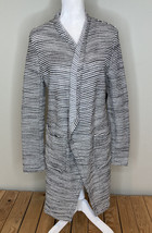 Bagatelle NWT $39 Women’s Open front mid length cardigan size S Black white F5 - £13.23 GBP