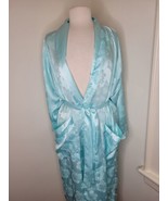 Vintg Victoria&#39;s Secret Gold Label Robe Women&#39;s Satin Long Green Kimono ... - £18.59 GBP