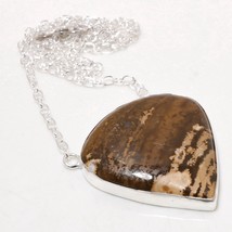 Coffee Jasper Gemstone Handmade Ethnic Gifted Chain Pendant Jewelry 1.70&quot; SA 514 - £4.87 GBP