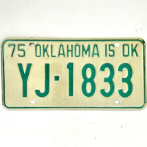 1975 United States Oklahoma Oklahoma County Passenger License Plate YJ-1833 - $18.80