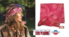 Hav-A-Hank Batik Pink Tie Dye Bandana Head Neck Wrap Face Mask Scarf Scarves - £6.40 GBP