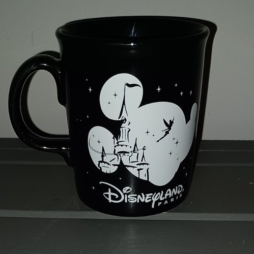 Disneyland Paris Mickey Mouse Silhouette Tinker Bell Castle Black Cup Mug Item image 3