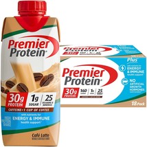 Premier Protein Shakes Supplement Drinks Cafe Latte Coffee Flavor Nutrition 18PK - £40.79 GBP
